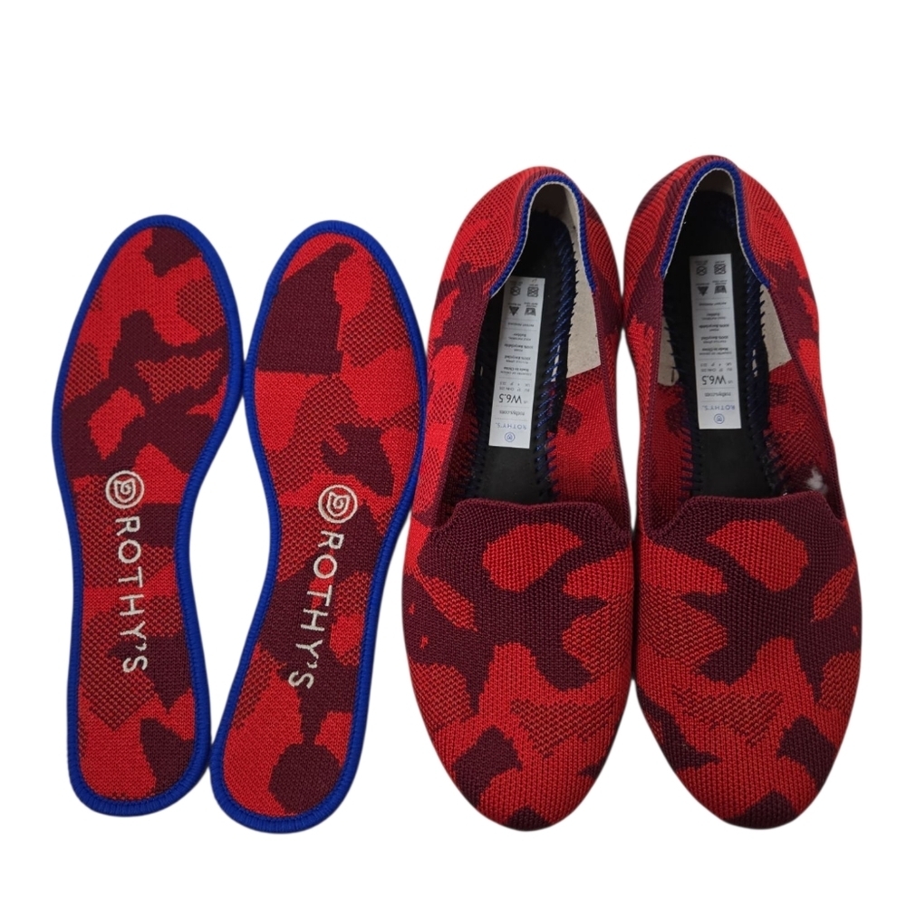Rothy's Red Loafers, Red Camo, Size 6.5 - image 5